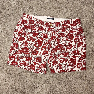 Land's End NWT Petite Size 16P Warm Cinnabar Floral Mid Rise Shorts